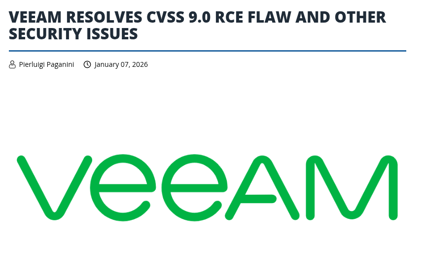 Veeam corrige vulnerabilidad crítica RCE en Backup & Replication (CVSS 9.0)