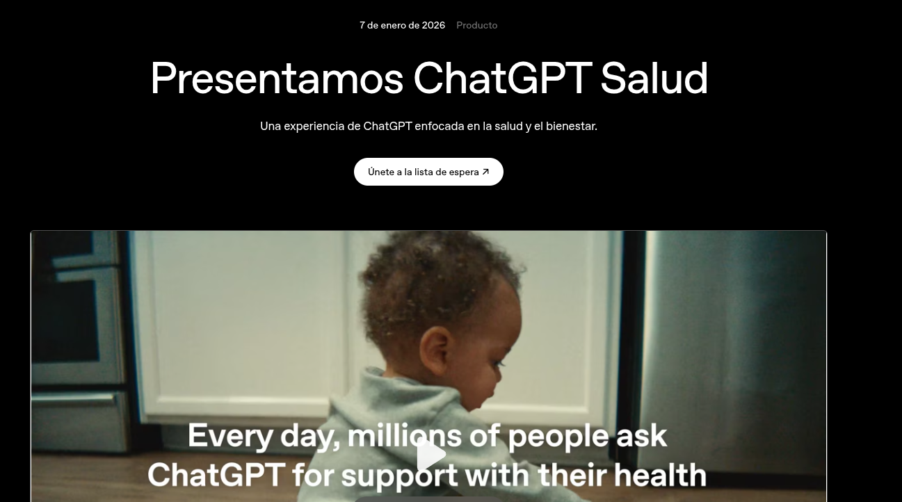 OpenAI presenta ChatGPT Health: IA médica con aislamiento y cifrado de datos